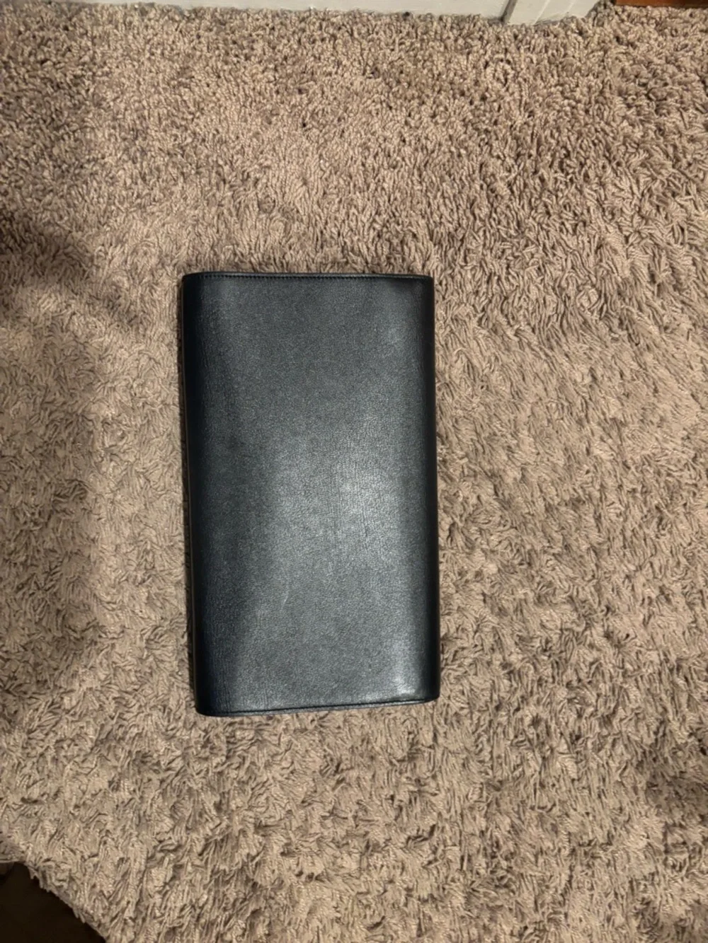 Yves Saint Laurent Black Leather YSL Monogram Clutch - Picture 3 of 6
